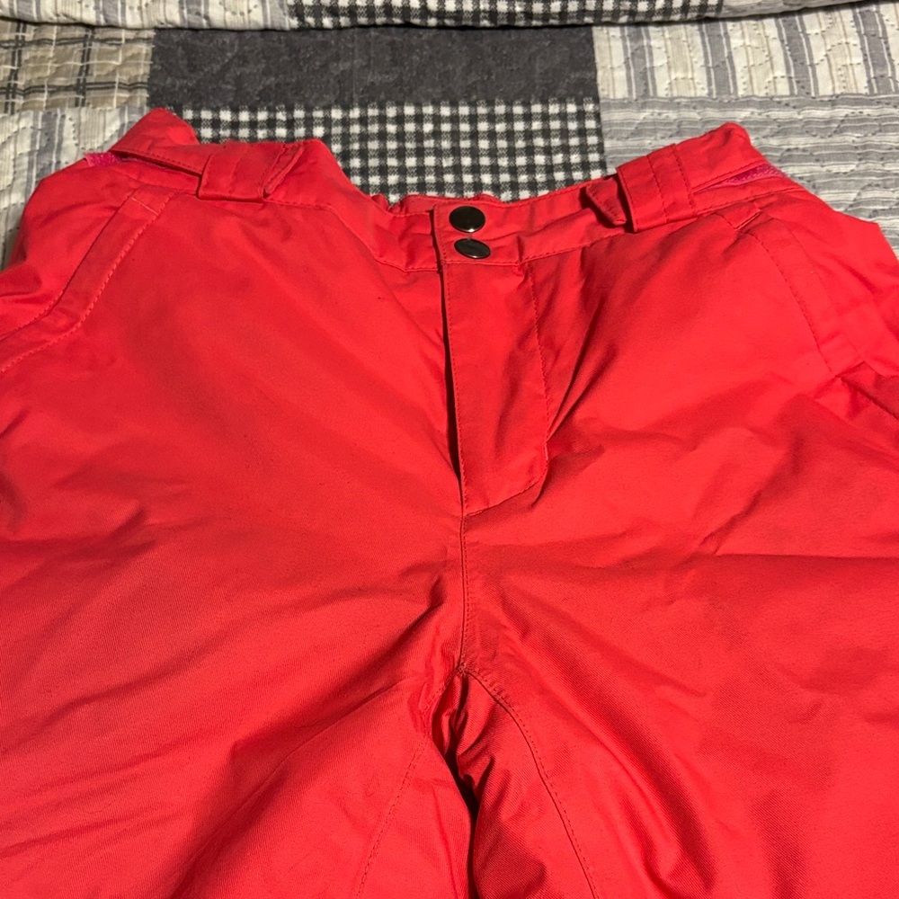 Columbia Bold Red Outdoor Pants snow pants lined with side pockets snap front